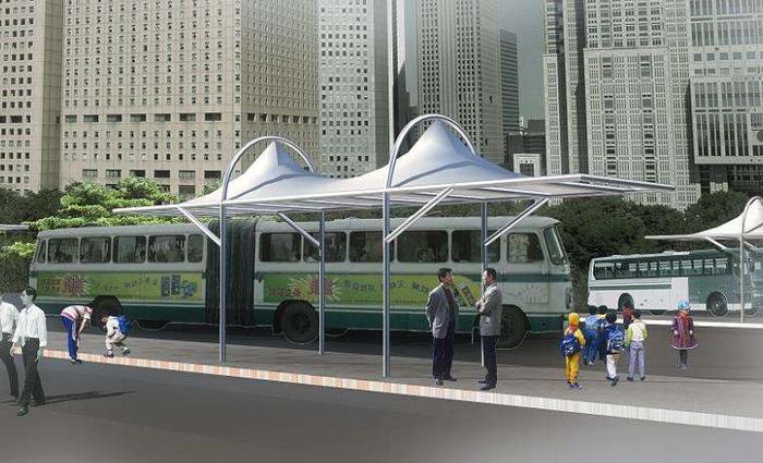 公交车站膜结构